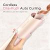 imageCordless Automatic Curling Iron 1 inch  TYMO CURLGO Rotating Curling Wand AntiScald ampamp TangleFree for Easy Curls Travel Hair Curler Portable Rechargeable ampamp Dual Voltage for 1422quot Hair Gold BlushGold Blush