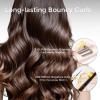 imageCordless Automatic Curling Iron 1 inch  TYMO CURLGO Rotating Curling Wand AntiScald ampamp TangleFree for Easy Curls Travel Hair Curler Portable Rechargeable ampamp Dual Voltage for 1422quot Hair Gold BlushGold Blush
