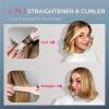 imageCordless Mini Flat Iron Curling Iron  TYMO Hair Straightener and Curler 2 in 1 for Short Hair Portable Small Pencil Flat Iron with Curved for Travel Lightweight OnTheGo Dual Voltage Gold PinkGold Pink