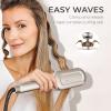 imageCurling Iron Hair Crimper Waver  TYMO ROVY Beach Waves Curling Wand Ionic Deep Waver Hair Curler Tool with Ceramic 3 Barrel for Women Dual Voltage AntiScald Easy to Use Pink 1 InchElegant Gold