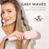 imageCurling Iron Hair Crimper Waver  TYMO ROVY Beach Waves Curling Wand Ionic Deep Waver Hair Curler Tool with Ceramic 3 Barrel for Women Dual Voltage AntiScald Easy to Use Pink 1 InchPink