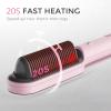 imageHair Straightener Brush TYMO Ring Hair Straightener Comb Straightening Brush for Women with 5 Temps 20s Fast Heating ampamp Dual Voltage BlackPink