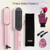 imageHair Straightener Brush TYMO Ring Hair Straightener Comb Straightening Brush for Women with 5 Temps 20s Fast Heating ampamp Dual Voltage BlackPink