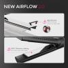 imageTYMO Airflow 20 Curling Iron Flat Iron  Hair Straightener and Curler 2 in 1 125 Inch Curling Wand for Long Short Hair Dual Voltage for Travel 54 Million Ionic AntiTangle 5 Temps Gold BlushBlack