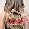 imageTYMO Airflow Curling Iron for Lasting Curls  Flat Iron Hair Straightener and Curler 2 in 1 AntiScald Ionic Curling Wand 125 Inch 360 Cool Air 5 Temps ampamp Dual Voltage for Long Short Hair PinkPink