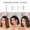 imageTYMO Airflow Curling Iron for Lasting Curls  Flat Iron Hair Straightener and Curler 2 in 1 AntiScald Ionic Curling Wand 125 Inch 360 Cool Air 5 Temps ampamp Dual Voltage for Long Short Hair PinkPink