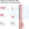 imageTYMO Airflow Curling Iron for Lasting Curls  Flat Iron Hair Straightener and Curler 2 in 1 AntiScald Ionic Curling Wand 125 Inch 360 Cool Air 5 Temps ampamp Dual Voltage for Long Short Hair PinkPink