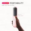 imageTYMO Cordless Hair Straightener Brush  Porta ECO Portable Straightening Brush for Travel Mini Hot Ionic Straightener Comb for Women Ceramic Coating Lightweight for Touchups No Charger PinkPink