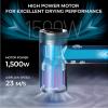 imageTYMO Hair Dryer with Diffuser for Women  1500W Professional High Speed Blow Dryer with Comb 110000RPM Fast Dry 200 Million Ionic Hairdryer 4 Temps ampamp 3 Speeds 8 Ft Cord for Salon Metal GrayGraphite
