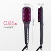 imageTYMO Ionic Hair Straightener Brush  OneStep Hair Straightener for Women Straightening Brush with Negative Ions 16 Temp Settings LCD Display Dual Voltage Hot Comb Flat Iron for FrizzFree StylesElegant Matte Black