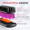 imageTYMO Ionic Hair Straightener Brush  OneStep Hair Straightener for Women Straightening Brush with Negative Ions 16 Temp Settings LCD Display Dual Voltage Hot Comb Flat Iron for FrizzFree StylesElegant Matte Black