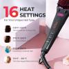 imageTYMO Ionic Hair Straightener Brush  OneStep Hair Straightener for Women Straightening Brush with Negative Ions 16 Temp Settings LCD Display Dual Voltage Hot Comb Flat Iron for FrizzFree StylesElegant Matte Black