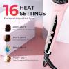 imageTYMO Ionic Hair Straightener Brush  OneStep Hair Straightener for Women Straightening Brush with Negative Ions 16 Temp Settings LCD Display Dual Voltage Hot Comb Flat Iron for FrizzFree StylesPink
