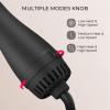 imageTYMO Pink Volumizer Hair Dryer Brush with Titanium Barrel 1200W 3 Speeds Nylon Bristles Ionic Technology Salon Longlasting Hairstyles Hot Air Brush for Women Designed for 120V USA OutletsGold