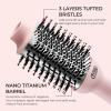 imageTYMO Pink Volumizer Hair Dryer Brush with Titanium Barrel 1200W 3 Speeds Nylon Bristles Ionic Technology Salon Longlasting Hairstyles Hot Air Brush for Women Designed for 120V USA OutletsPink