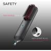 imageTYMO Porta Cordless Hair Straightener Brush  Mini Portable Straightening Brush for Travel  Negative Ion Hair Straightener Styling Comb  USB Rechargeable Feature  Safety AntiScald DesignBlack