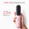 imageTYMO Porta Cordless Hair Straightener Brush  Mini Portable Straightening Brush for Travel  Negative Ion Hair Straightener Styling Comb  USB Rechargeable Feature  Safety AntiScald DesignBlush