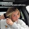 imageTYMO Porta Cordless Hair Straightener Brush  Mini Portable Straightening Brush for Travel  Negative Ion Hair Straightener Styling Comb  USB Rechargeable Feature  Safety AntiScald DesignBlack