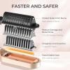 imageTYMO Ring Hair Straightener Brush  Hair Straightening Iron with Builtin Comb 20s Fast Heating ampamp 5 Temp Settings ampamp AntiScald Perfect for Professional Salon at Home Sakura PinkPeach