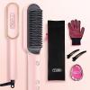 imageTYMO Ring Hair Straightener Brush  Hair Straightening Iron with Builtin Comb 20s Fast Heating ampamp 5 Temp Settings ampamp AntiScald Perfect for Professional Salon at Home Sakura PinkSakura Pink