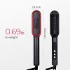imageTYMO Ring Plus Ionic Hair Straightener Brush  Straightening Comb with Negative Ions for Women Titanium Coating 9 Temp Settings ampamp LED Display Dual Voltage Professional Styling Tools Gold BlushRed