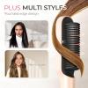 imageTYMO Ring Plus Ionic Hair Straightener Brush  Straightening Comb with Negative Ions for Women Titanium Coating 9 Temp Settings ampamp LED Display Dual Voltage Professional Styling Tools Gold BlushGold Blush