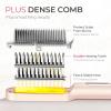 imageTYMO Ring Plus Ionic Hair Straightener Brush  Straightening Comb with Negative Ions for Women Titanium Coating 9 Temp Settings ampamp LED Display Dual Voltage Professional Styling Tools Gold BlushGold Blush