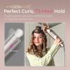 imageUpgraded Automatic Rotating Curling Iron  TYMO Long Barrel Curling Wand for Long Hair Ceramic 1 Inch Hair Curler AntiScald TangleFree 600M Ionic Dual Voltage for Easy Lasting Curls GoldGold