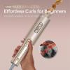 imageUpgraded Automatic Rotating Curling Iron  TYMO Long Barrel Curling Wand for Long Hair Ceramic 1 Inch Hair Curler AntiScald TangleFree 600M Ionic Dual Voltage for Easy Lasting Curls GoldGold