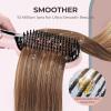 imageUpgraded Hair Straightener Brush  TYMO Ionic Straightening Brush with Dense Bristles 16 Temps Dual Voltage  Heat Brush Straightener for Women  AntiScald Flat Iron Comb for Thick Curly HairPink