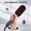 imageUpgraded Hair Straightener Brush  TYMO Ionic Straightening Brush with Dense Bristles 16 Temps Dual Voltage  Heat Brush Straightener for Women  AntiScald Flat Iron Comb for Thick Curly HairBlack