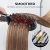 imageUpgraded Hair Straightener Brush  TYMO Ionic Straightening Brush with Dense Bristles 16 Temps Dual Voltage  Heat Brush Straightener for Women  AntiScald Flat Iron Comb for Thick Curly HairBlack