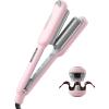 imageCurling Iron Hair Crimper Waver  TYMO ROVY Beach Waves Curling Wand Ionic Deep Waver Hair Curler Tool with Ceramic 3 Barrel for Women Dual Voltage AntiScald Easy to Use Pink 1 InchPink