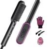 imageHair Straightener Brush TYMO Ring Hair Straightener Comb Straightening Brush for Women with 5 Temps 20s Fast Heating ampamp Dual Voltage BlackBlack