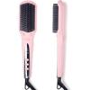 imageTYMO Ionic Hair Straightener Brush  OneStep Hair Straightener for Women Straightening Brush with Negative Ions 16 Temp Settings LCD Display Dual Voltage Hot Comb Flat Iron for FrizzFree StylesPink