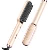 imageTYMO Ring Hair Straightener Brush  Hair Straightening Iron with Builtin Comb 20s Fast Heating ampamp 5 Temp Settings ampamp AntiScald Perfect for Professional Salon at Home Sakura PinkPeach