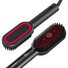 imageUpgraded Hair Straightener Brush  TYMO Ionic Straightening Brush with Dense Bristles 16 Temps Dual Voltage  Heat Brush Straightener for Women  AntiScald Flat Iron Comb for Thick Curly HairBlack