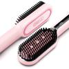 imageUpgraded Hair Straightener Brush  TYMO Ionic Straightening Brush with Dense Bristles 16 Temps Dual Voltage  Heat Brush Straightener for Women  AntiScald Flat Iron Comb for Thick Curly HairPink