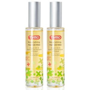 imageTYMO Argan Hair Oil Spray  Hydrating Veganic Natural 6 Blend Oil for Frizzy ampamp Dry Hair Organic Pure Formula Daily Use for Hair Smooth Damaged Ends Olive Oil Infused Add Shine169 Fl Oz Pack of 2