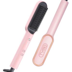 imageTYMO Ring Hair Straightener Brush  Hair Straightening Iron with Builtin Comb 20s Fast Heating ampamp 5 Temp Settings ampamp AntiScald Perfect for Professional Salon at Home Sakura PinkSakura Pink