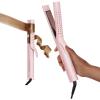 imageTYMO Airflow 20 Flat Iron Hair Straightener  Titanium Curling Iron for Short Hair 1 14 Inch Wand Curler and Straightener 2 in 1 54 Million Ionic AntiScald for Women Travel Dual Voltage Pink
