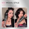 imageTYMO Thermal Brush Curling Brush  STYLUX 17 Inch Blowout Volumizer with FlexiFit for Hair Straightening Heated Round Styler Tool Hair Straightener and Curler 2 in 1 Dual Voltage Metallic GrayMetallic Gray