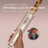 imageUpgraded Automatic Rotating Curling Iron  TYMO CurlPro Plus Long Barrel Curling Wand for Long Hair Ceramic Hair Curler for Women AntiScald TangleFree 600M Ionic Dual Voltage Gold 1 14 InchGold