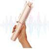 imageTYMO Cordless Automatic Curling Iron  Upgraded TYMO CurlGo Smart 1 Inch Rotating Curling Wand for Travel Ionic Beach Waves Portable Hair Curlers for Women AntiScald Safe ampamp TangleFree Gold Blush