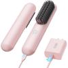 imageTYMO Cordless Hair Straightener Brush  Porta PRO Portable Straightening Brush for Travel Mini Ionic Hot Comb Straightener for Women Lightweight onThego Cordless ampamp Fast Charger Dual Power Pink
