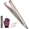 imageTYMO Flat Iron Hair Straightener  Titanium Hair Straighteners for Women 1 Inch Professional Travel Flat Iron Portable Straightener and Curlers with 10s Heat Up 32 Temp Dual Voltage ampamp LED Display