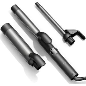 imageTYMO Curling Iron Set  3 in 1 Ceramic Hair Curler 12 1 1 12 Inch Professional Ionic Curling Wand for Travel Fast Heating 5 Temps ampamp Dual Voltage for Shiny Defined Curls to Beach WavesBlack