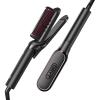 imageFlat Iron Hair Straightener Brush 2 in 1 TYMO 200M Ions Hair Straighteners for Women Ceramic Dual Voltage Straightening Hot Comb for AntiFrizz Straights Waves Curls 3X Less Heat Damage Black
